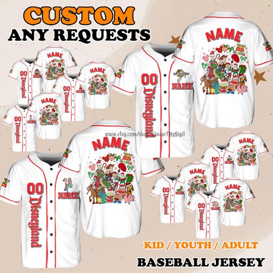 Discover Buzz Lightyear Jessie Jersey Shirt, Disney Toy Story All Characters Jersey, Christmas Outfit, Holiday Keepsake Shirt, Bo Peep Rex Hamm Shirt