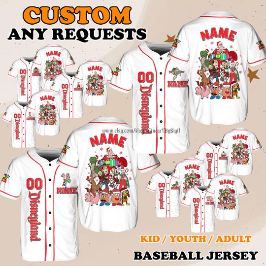 Discover Christmas Woody Buzz Lightyear Jersey Shirt, Disney Toy Story Characters Jersey, Holiday Keepsake Shirt, Buzz Lightyear Jessie Bo Peep Shirt