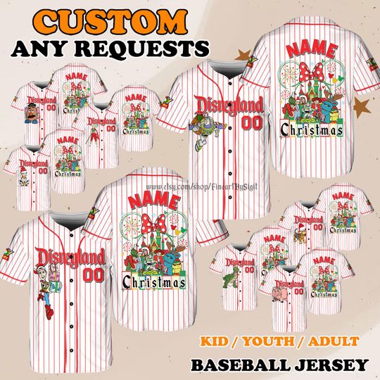 Discover Woody Gabby Gabby Trixie Combat Carl Jersey Shirt, Toy Story Christmas Baseball Jersey, Family Christmas Outfit, Holiday Keepsake Shirt