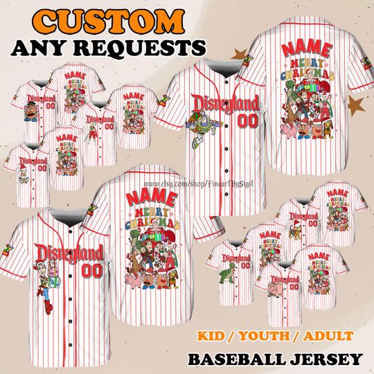 Discover Buzz Lightyear Jessie Bo Peep Rex Jersey Shirt, Disney Toy Story Merry Christmas Baseball Jersey, Christmas Outfit, Holiday Keepsake Shirt
