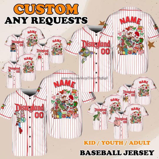 Discover Toy Story Lotso Duke Caboom Gabby Trixie Jersey Shirt, Disney Toy Story All Characters Baseball Jersey, Christmas Holiday Keepsake Shirt