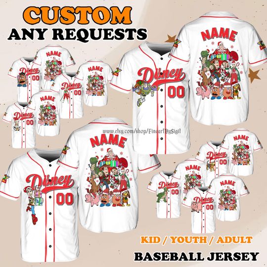 Hamm Forky Jersey Shirt, Disneyland Toy Story Characters Jersey, Christmas Holiday Gift Shirt, Slinky Dog Bullseye Lotso Shirt