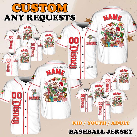 Discover Disneyland Toy Story All Characters Baseball Jersey, Christmas Duke Caboom Jersey Shirt, Disney Christmas Outfit, Family Trip Matching Gift