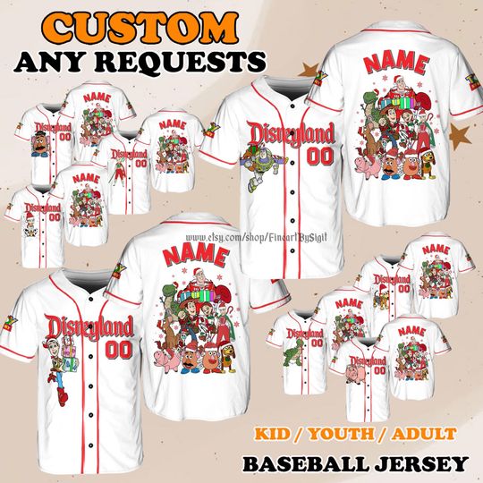 Discover Disneyland Toy Story Characters Baseball Jersey, Bullseye Jersey Shirt, Disney Family Trip Matching Shirt Gift, Lotso Duke Caboom Jersey