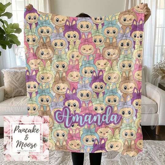 Discover Personalized Bubu Monster Fleece Blanket for Kids and Fans