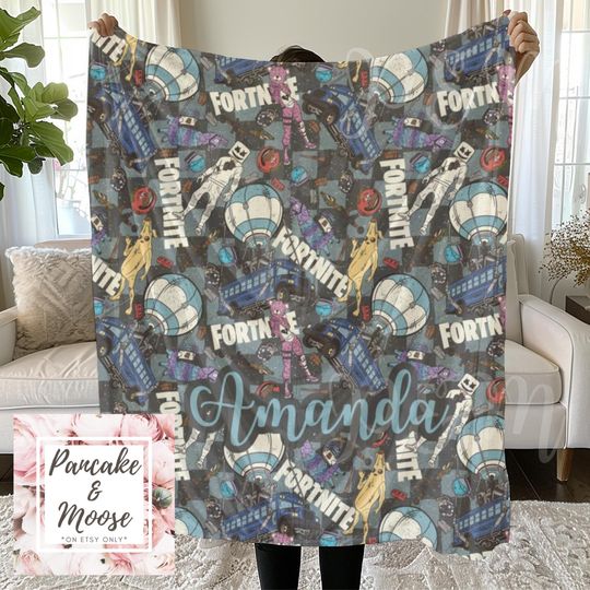 Discover Personalized Gaming Fleece Blanket for Boys, Battle Royale Gamer Throw