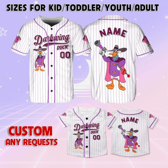 Discover Darkwing Duck Darkwing Duck Baseball Jersey, Custom Disney Darkwing Duck Jersey