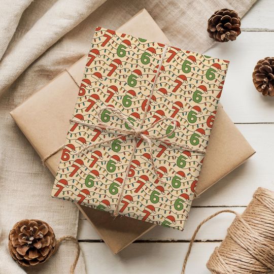 Discover Funny 67 Meme Wrapping Paper, Santa Hat Christmas Gift Wrap, Gag Gift Paper, White Elephant Wrapping Paper Roll, Funny Xmas Decor