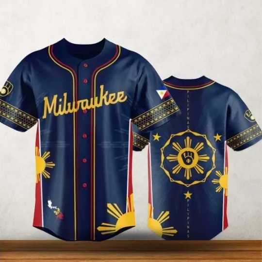 Discover Yc Milwau/Kee Bre.Wer Filipino Heritage Night Baseball Jersey 2025