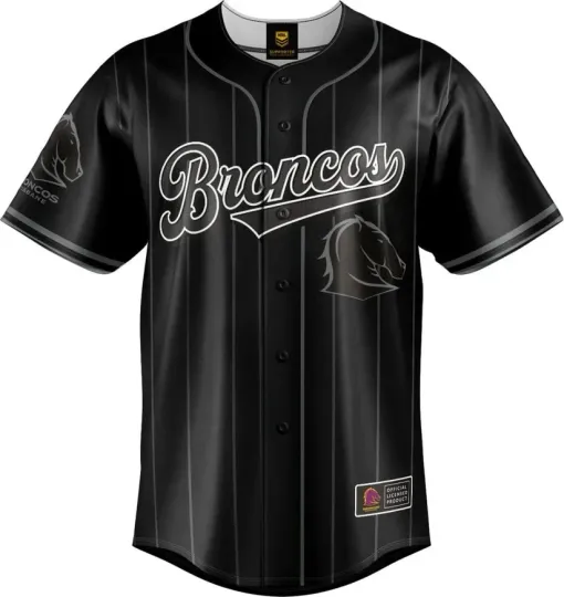 YC Brisbane Broncos 2025 Nrl Mens Blackout Aop Baseball Jersey