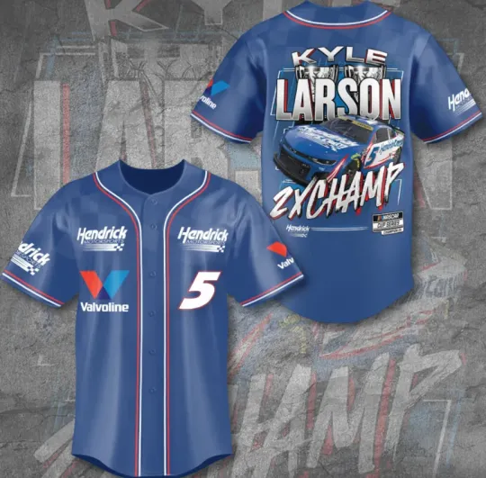 Kyle Larson Cup Series Champion Baseball Jersey