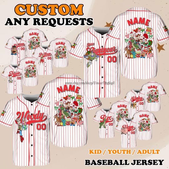 Toy Story All Characters Jersey, Bullseye Lotso Duke Caboom Shirt, Disneyland Trip Gift Shirt, Trixie Combat Carl Woody Baseball Jersey
