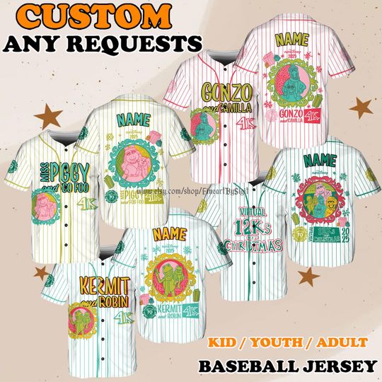 Discover runDisney Virtual 12Ks of Christmas Challenge Jersey, Muppets Xmas Jersey Shirt, Disney Kermit Gonzo Piggy Shirt, Disney Virtual Run Outfit