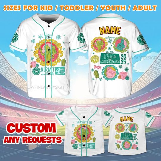 runDisney Kermit and Robin 4K Jersey Shirt, Muppets Kermit 4K Race Jersey, The Muppets Xmas 2025 Jersey, runDisney 12Ks of Christmas Shirt