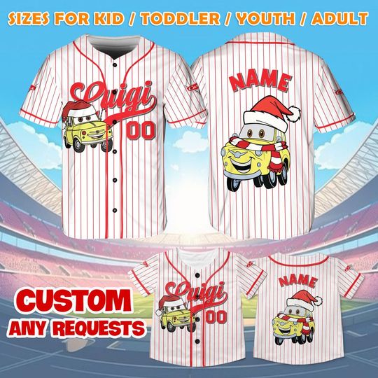 Discover Cars Luigi Jersey, Disney Pixar Cars Shirt, Christmas Party Jersey, Disney Christmas Gift, Radiator Springs Fan Shirt, Pixar Cars Gift