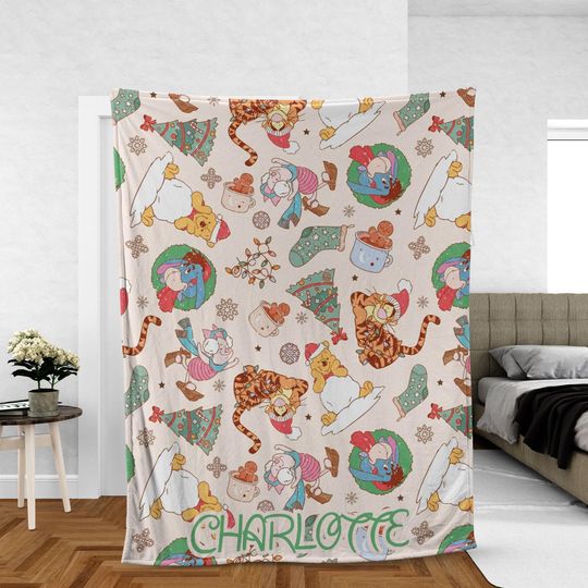 Discover Custom Winnie the Pooh Fleece Blanket for Kids - Personalized Tigger, Piglet, Eeyore Winter Nursery Decor