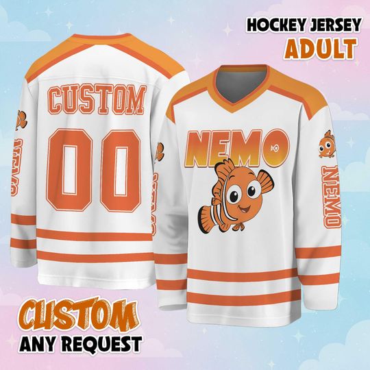 Personalized Finding Nemo Hockey Jersey, Custom Finding Nemo Jersey