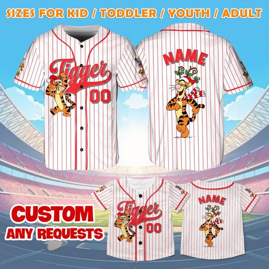Discover Christmas Tigger Jersey, Tigger Winnie The Pooh Shirt, Disney Trip 2025 Jersey, Tigger and Friends Shirt, Family Pooh Bear Gift