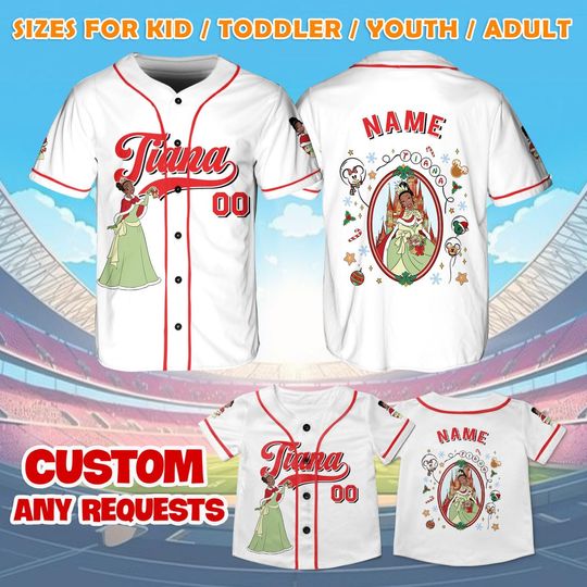 Discover Coquette Tiana in Mirror Jersey, Princess Tiana Christmas Shirt, Princess and the Frog Shirt, Disney Princess Fan Gift, Tiana Jersey