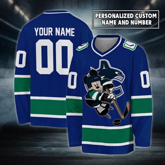 Discover Personalized Vancouver Ice Hockey Jersey, Mickey Mouse Jersey For Men Women With Your Custom