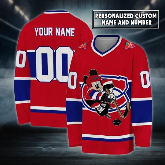 Discover Personalized Canadiens Ice Hockey Jersey, Mickey Mouse Jersey For Men Women With Your Custom