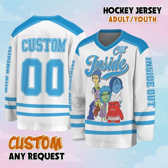 Discover Personalized Inside Out Hockey  Jersey, Custom Inside Out Hockey Jersey, Hockey Fan Lover Gift