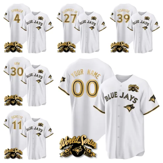 Discover Custom Men's White Gold 2025 American League Champions Stitched Jersey SZ S-6XL