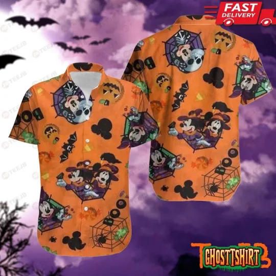 Discover Spiders Halloween Pattern Hawaiian Shirt Ver 4, Unisex Adult, Size S-5XL