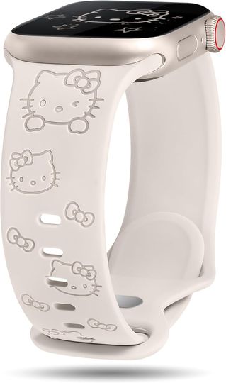 Discover Cute Cat Engraved Silicone Watch Band for Apple Watch