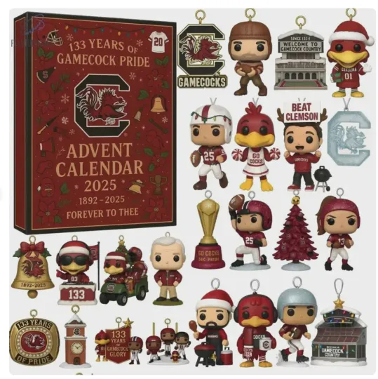 Discover South Carolina Gamecocks Acrylic Advent Calendar 133rd Anniversary Christmas Countdown