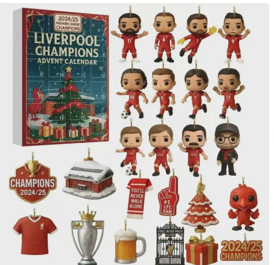 Discover Liverpool 2025 Acrylic Advent Calendar Blind Box Christmas Countdown Gift