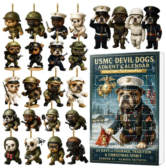 Discover Dog Advent Calendar 2025, 24-Day Acrylic Blind Box with Vintage Christmas Dog Figurines