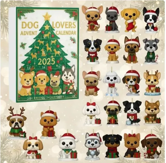 Discover Dog Lover Acrylic Advent Calendar 2025, 24 Days Dog Figurines, Cute Holiday Decor