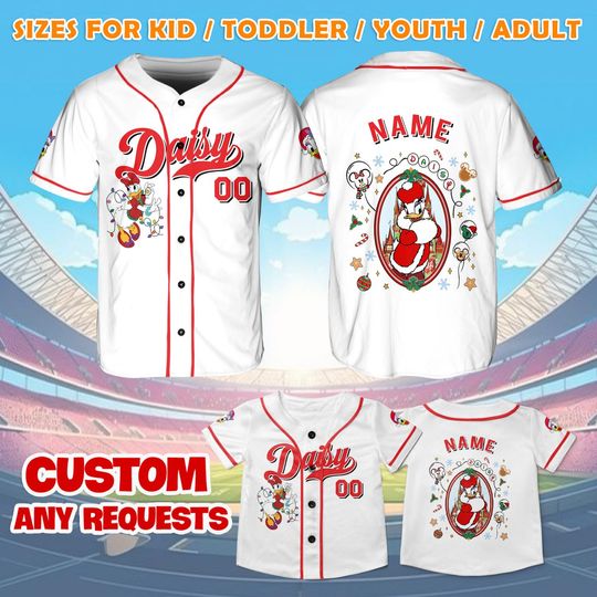 Discover Coquette Daisy Duck in Mirror Jersey, Daisy Duck Shirt, Disney Christmas Party Shirt, Daisy Coquette Gift, Mickey and Friends Shirt