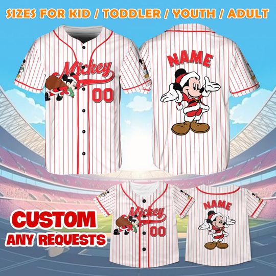 Discover Mickey Disney Baseball Jersey, Mickey Mouse Christmas Party Shirt, Disney World Christmas Shirt, Mickey Mouse Fan, Family Disney Gift