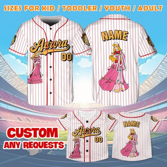 Discover Christmas Princess Aurora Jersey, Sleeping Beauty Aurora Jersey Shirt, Disney Princess Gift, Disney Trip Jersey, Princess Aurora Fan Shirt