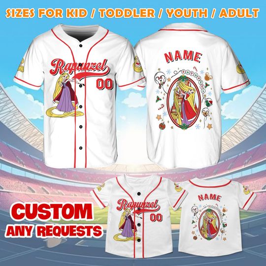 Discover Coquette Rapunzel in Mirror Jersey, Princess Rapunzel Christmas Shirt, Tangled Coquette Shirt, Disney Princess Fan Gift, Rapunzel Jersey