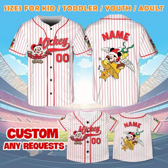 Discover Christmas Mickey Disney Jersey, Mickey Christmas Party Jersey, Mickey Mouse Christmas Gift, Mickey Mouse Disney Fan Shirt, Family Trip Shirt