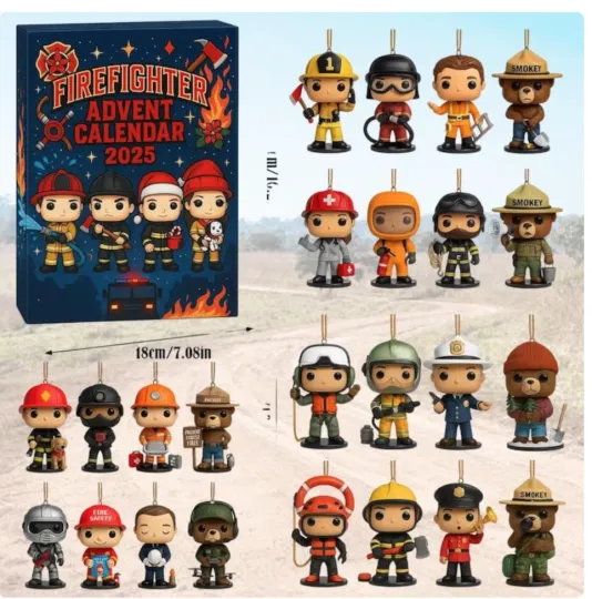 Discover Firefighter First Responder Advent Calendar 2025, Rescue Hero Ornament Set