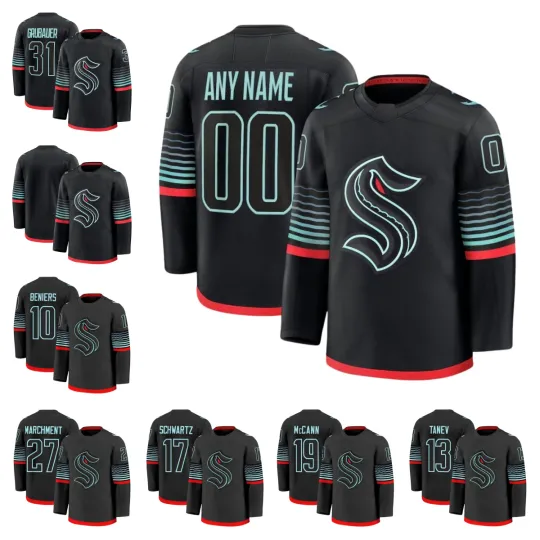 Discover Custom Men's 2025 Black Alternate All Stitched Hockey Jersey Sz XS-6XL