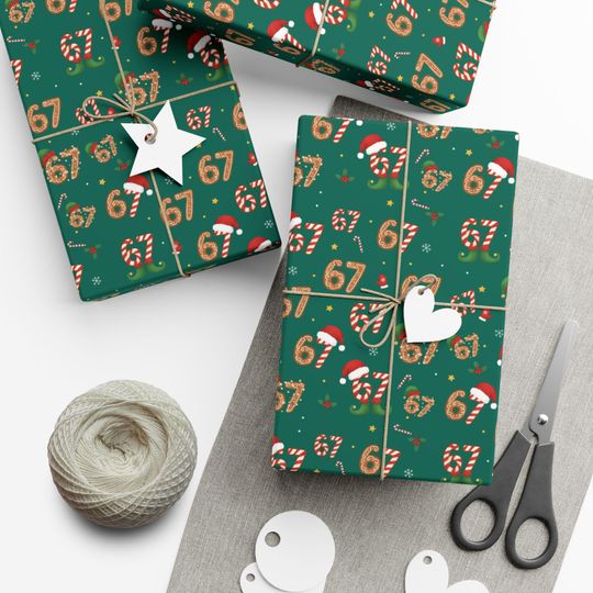 Discover 67 Wrapping Paper, Custom Gift Wrap for Teens, Santa Says 6 7, Christmas Gifts, 6-7 Meme Gifts, Holiday Wrapping Paper