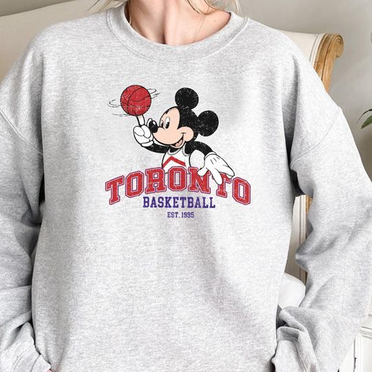 Discover Toronto Basketball Vintage Mickey Mouse Crewneck Sweatshirt