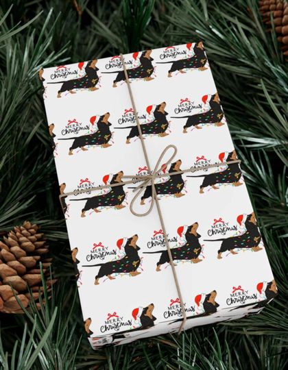 Discover Christmas Dachshund Gift Wrap, Holiday Dachshund, Dog Lover Present, Pet Parent Christmas Paper, Dachshund Owner Holiday, Wrapping Paper