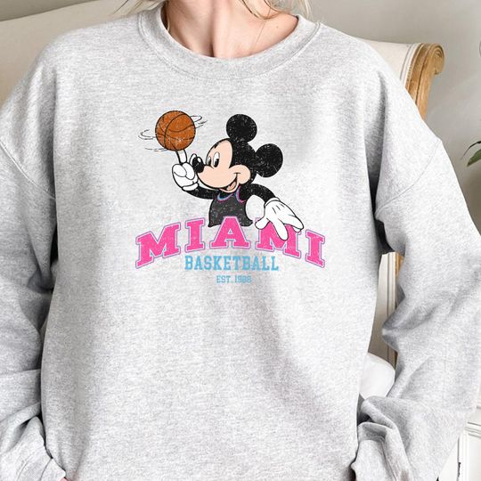 Discover Miami Basketball Sweatshirt, Retro Cartoon Pullover, Unisex Streetwear