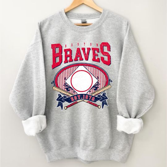Discover Vintage Boston Braves Sweatshirt, Retro Baseball Pullover