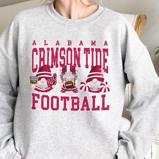 Discover Albm Crimson Tide Football Sweatshirt Crewneck with Gnome Design