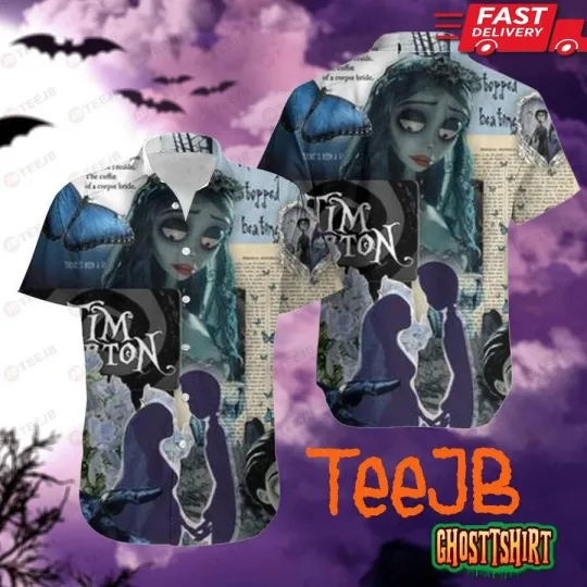 Vintage Design Corpse Bride Halloween Hawaiian Shirt