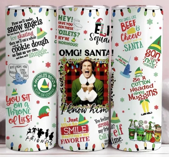 Discover Elf Movie Christmas Inspired 20oz Stainless Steel Tumbler Cup