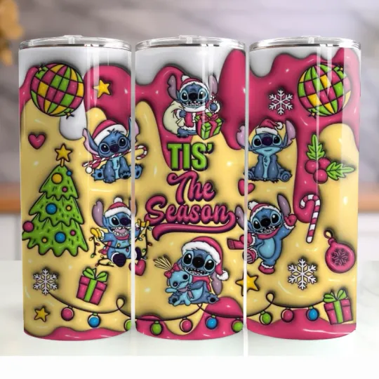 Discover Blue Alien Tis the Season 20oz Stainless Steel Tumbler Christmas Cartoon Cup