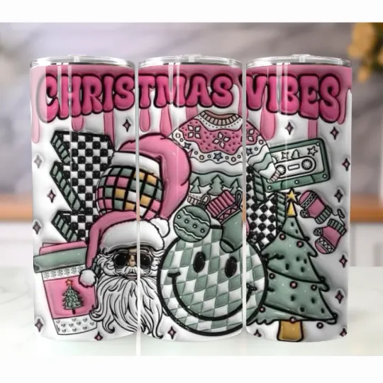 Discover Christmas Vibes 20oz Stainless Steel Tumbler Cozy Holiday Fun Gift Cup
